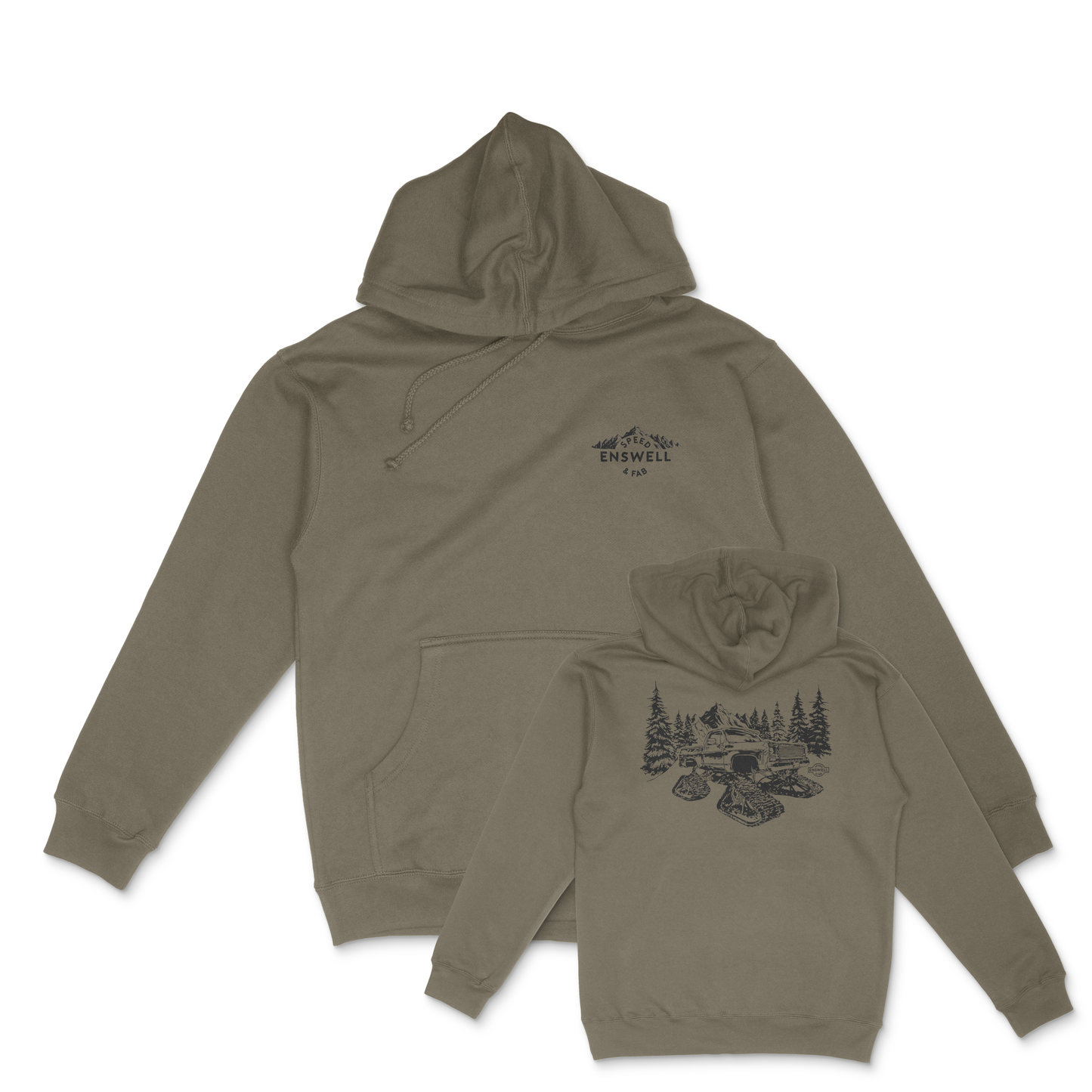 HellTraxx Tee Military Green Hoodie